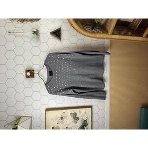 Monrow from Anthropologie Gray Stud Embellished Sweatshirt - Size - Medium